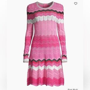 M9 Milly Knit Long-Sleeve Zigzag Dress